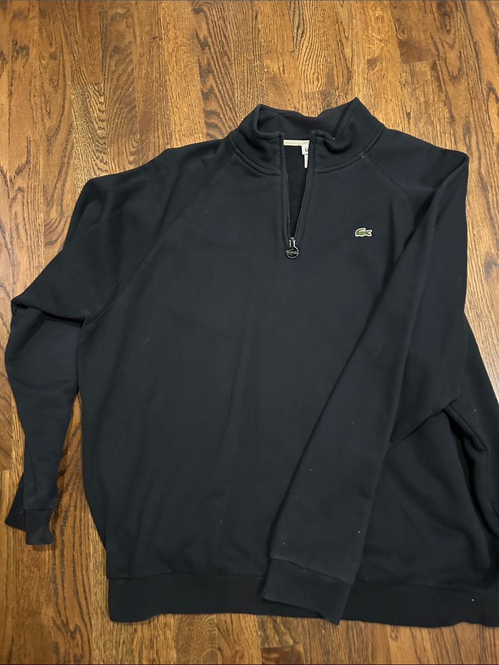 Lacoste Men's Black Half-Zip Pullover with Crocodile Logo